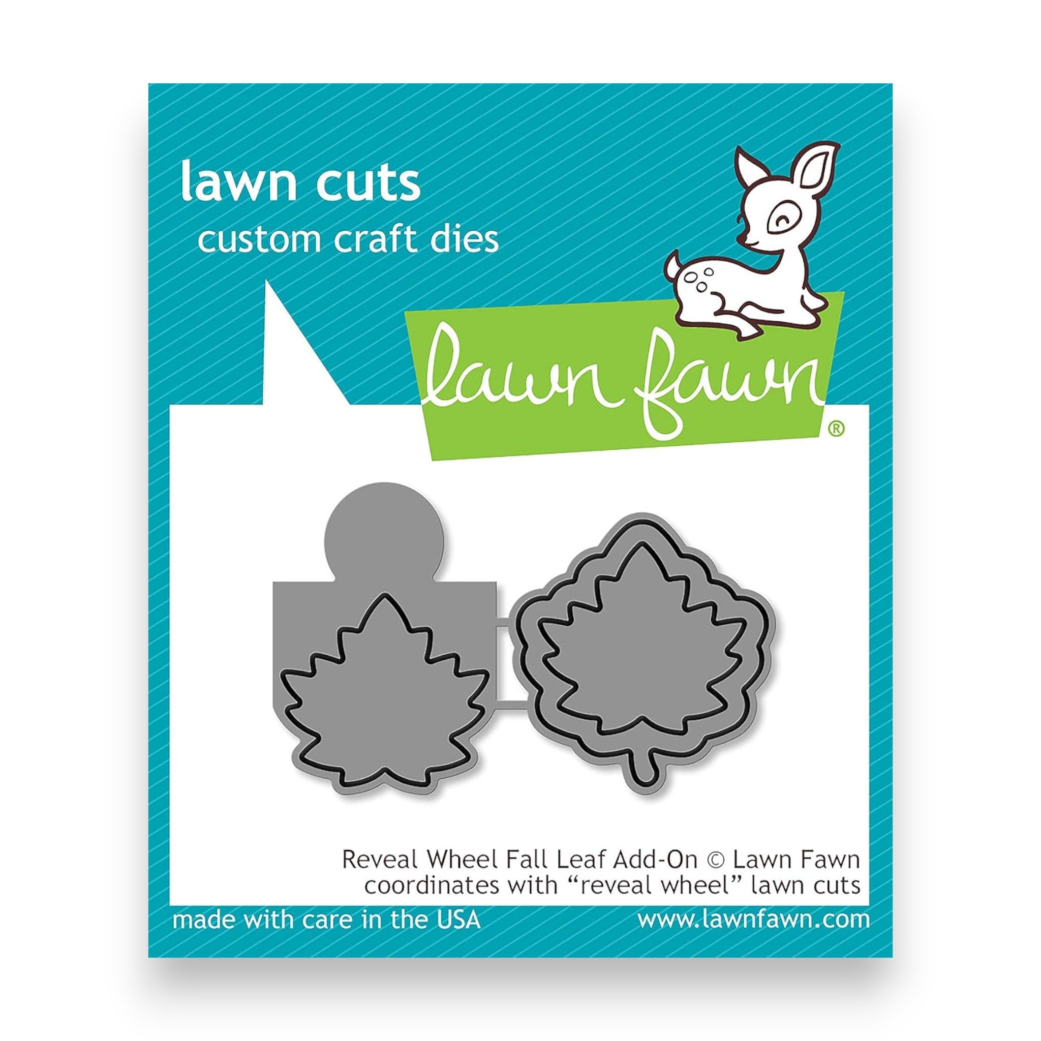 Reveal Wheel Fall Leaf add-on Dies by Lawn Fawn